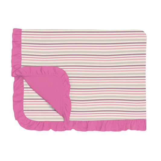 Toddler Blanket with Ruffles - Whimsical Stripe