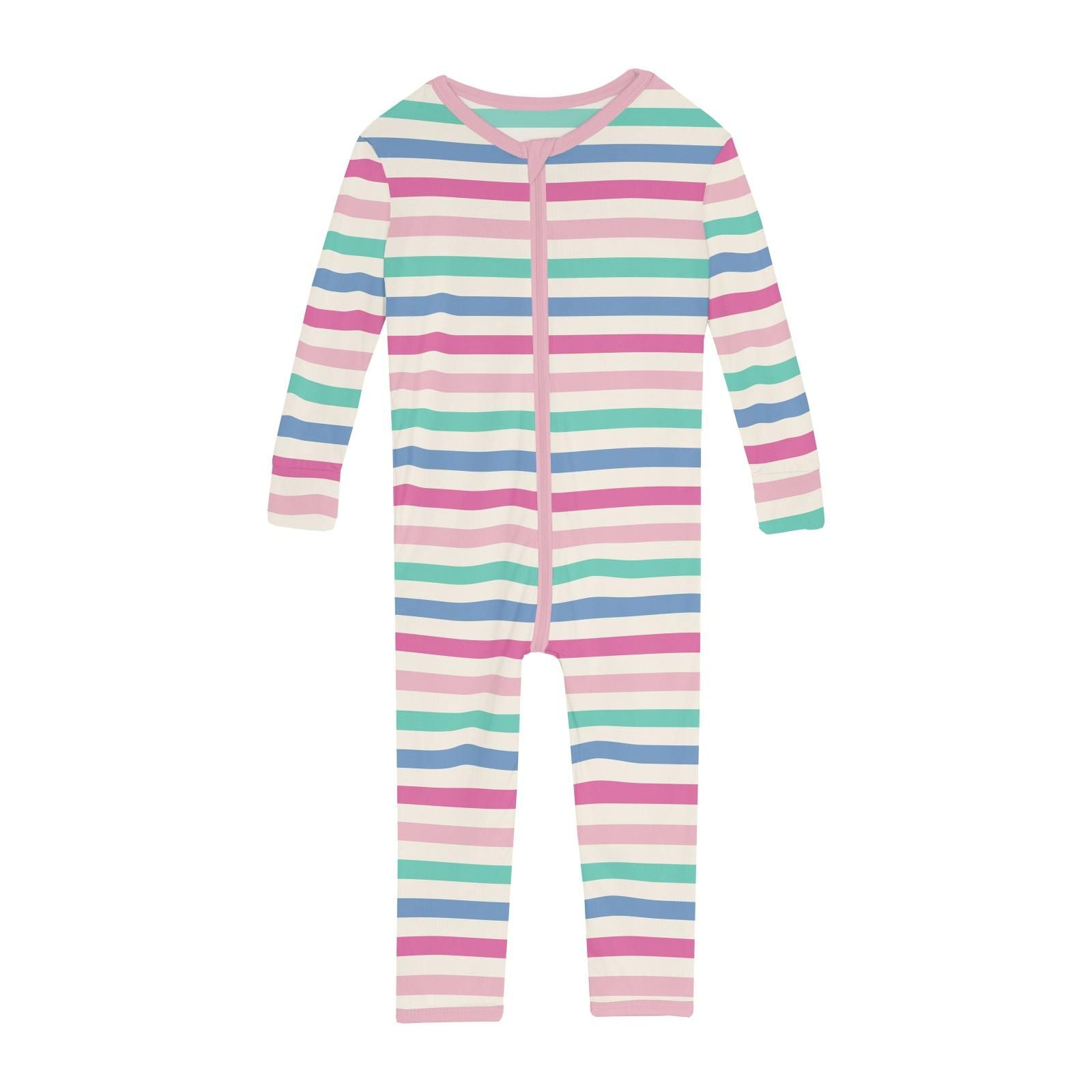 Coverall/Convertible Sleeper (Zipper) - Skip To My Lou Stripe