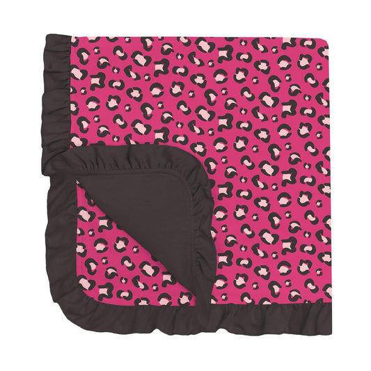 Stroller Blanket with Ruffles - Calypso Cheetah Print