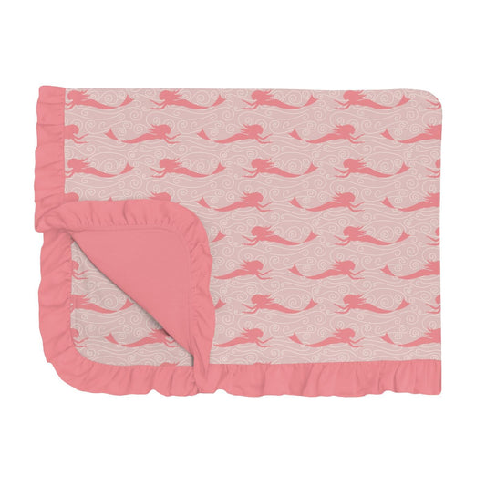 Toddler Blanket with Ruffles - Baby Rose Mermaid