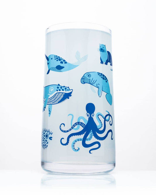 Drinking Glass - Retro Marine Life