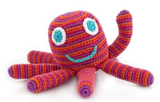 Yarn Rattle - Pink Octopus