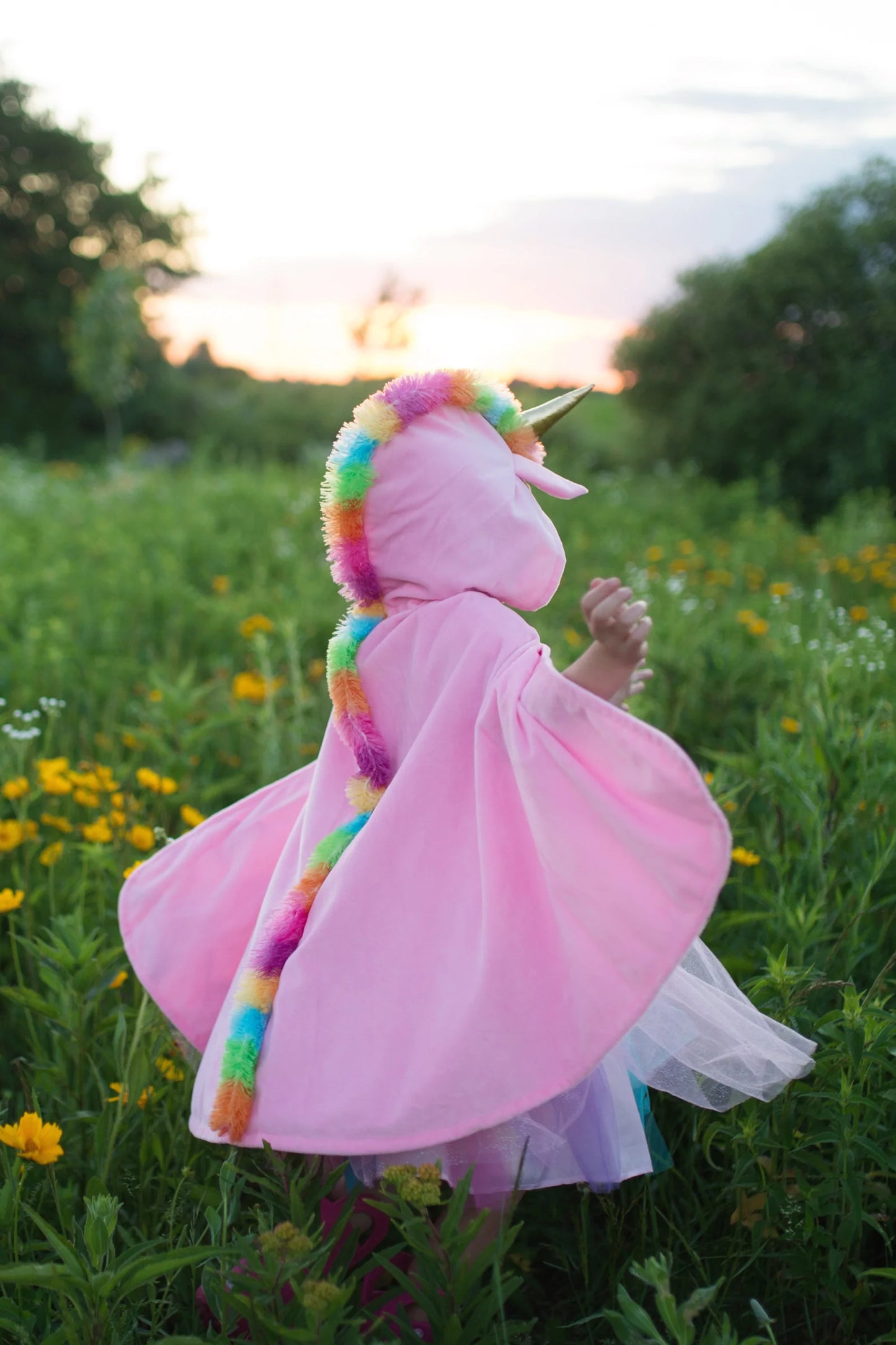 Dress Up - Unicorn Cape With Hood (Pink)