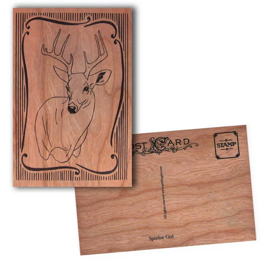Wood Postcard - Deer