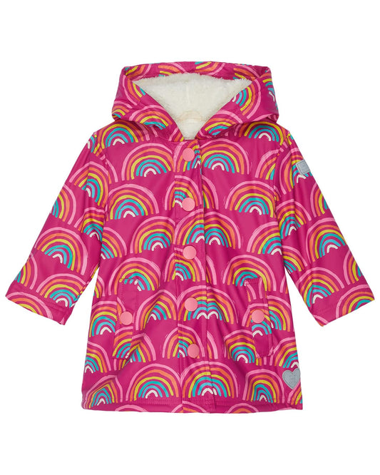 Color Changing Raincoat - Rainy Rainbows (Sherpa Lined)