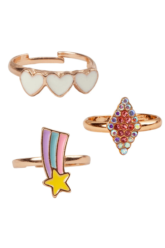 Jewelry (Kids) - Boutique Heart Star Rings (3pc)