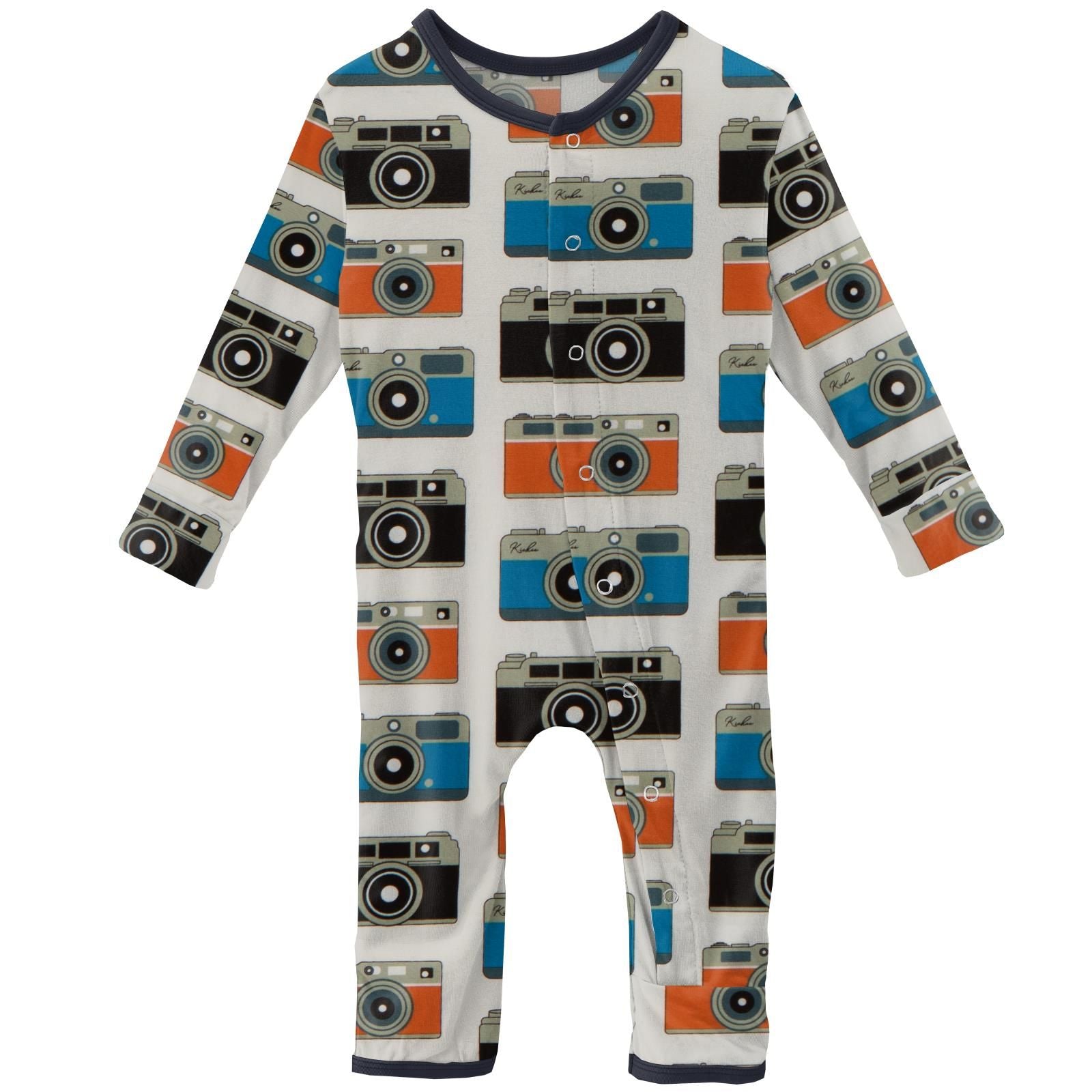 Kickee Pants Print Coverall with Zipper - Silver Sage Lunchboxes