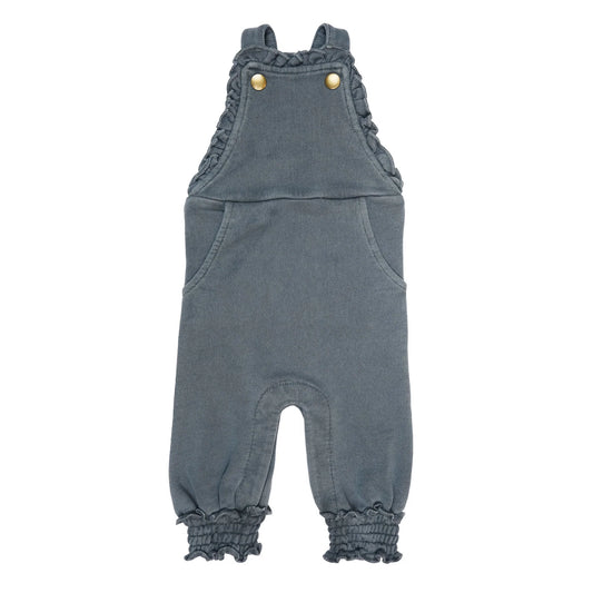 Coverall Ruffle French Terry (Overalls) - Moonstone