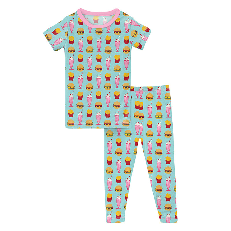 2 Piece Pajama (Short Sleeve) - Summer Sky Cheeseburger – Childish