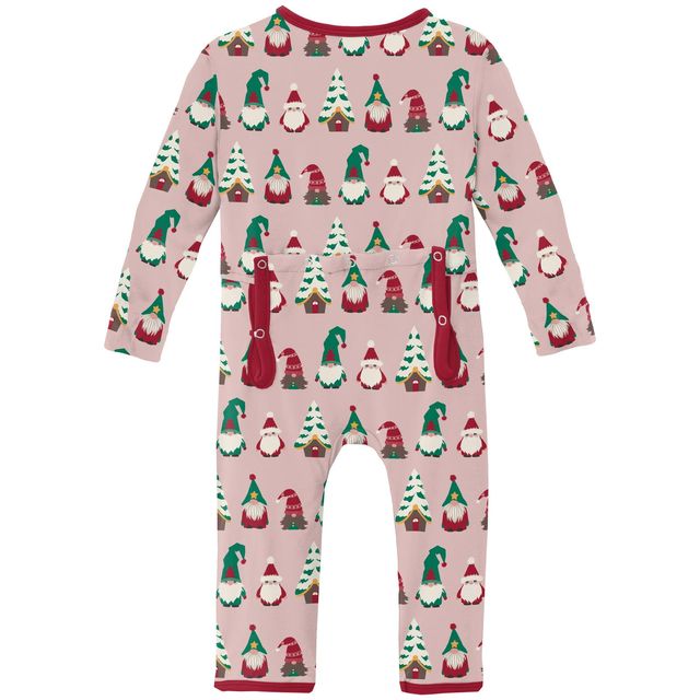 Coverall/Convertible Sleeper (Zipper) - Baby Rose Gnomes