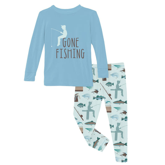 2 Piece Pajamas (Long Sleeve) - Fresh Air Fishing with Graphic Top