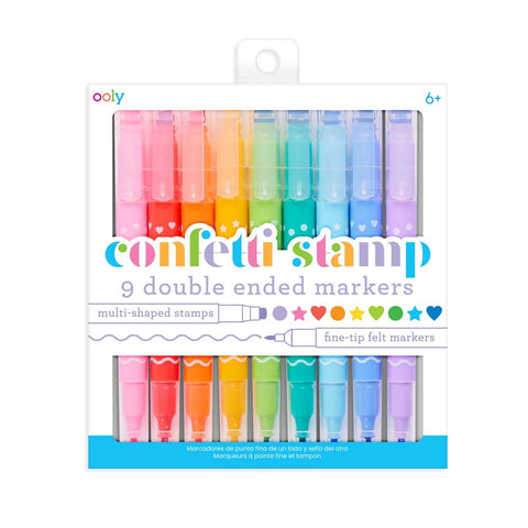Markers - Confetti Stamp Double-Ended Markers (Set of 9)