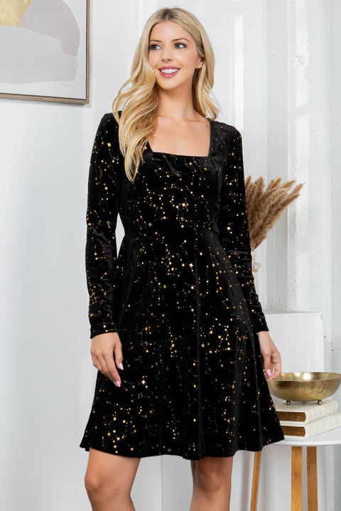 Dress - Celestial Black Velvet