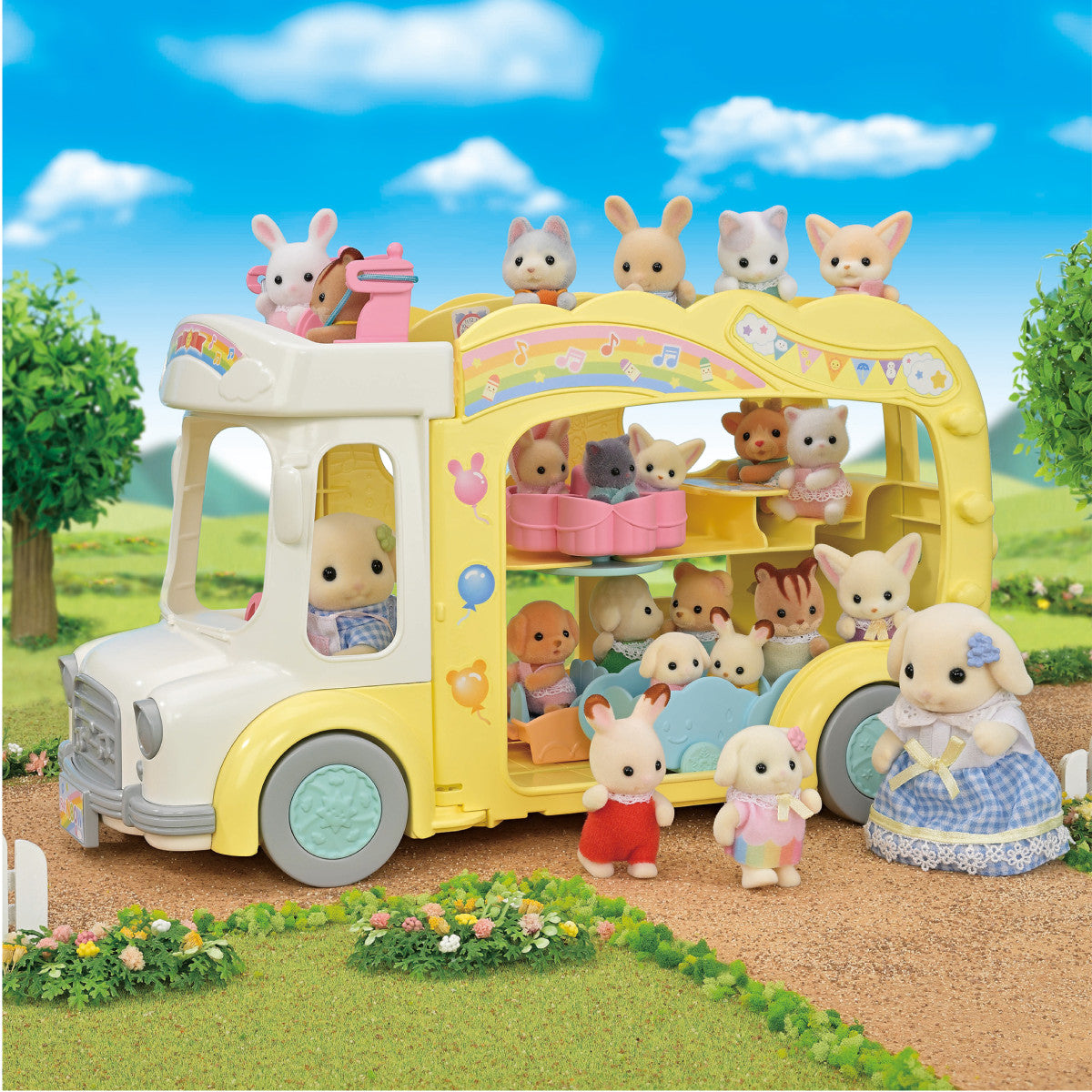 Calico Critters - Rainbow Fun Nursery Bus