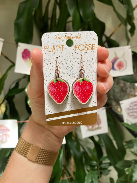Earrings (Dangle ) - Strawberry