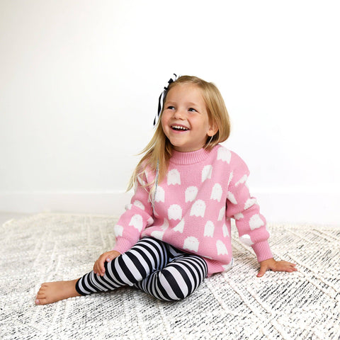 Last One - Size 12/18M: Sweater (Kids) - Pink Ghosts