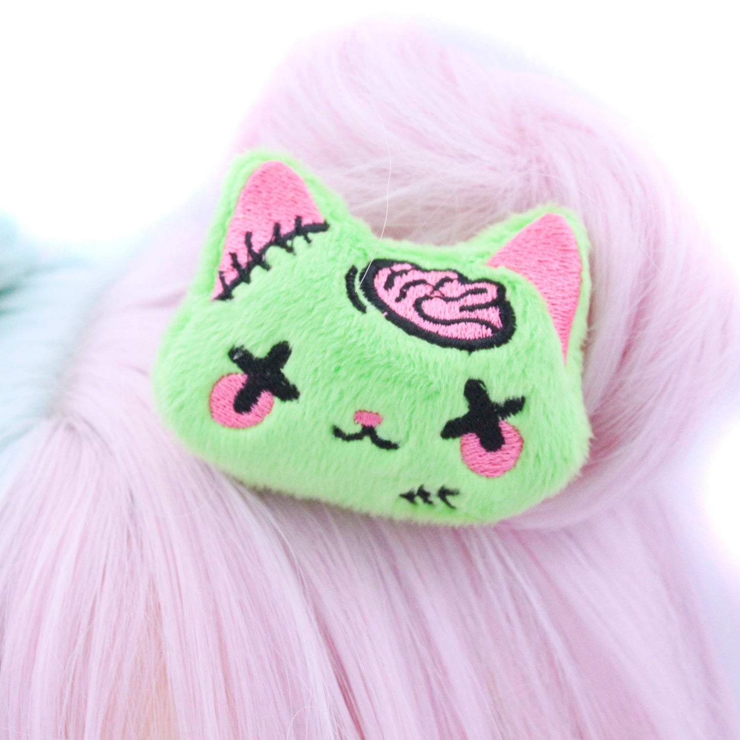 Hair Clip - Plush Anime Style Kawaii Zombie Kitty