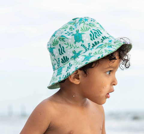 Bucket Hat (Kids) - Save the Sea Turtles and Lucky Green Reversible