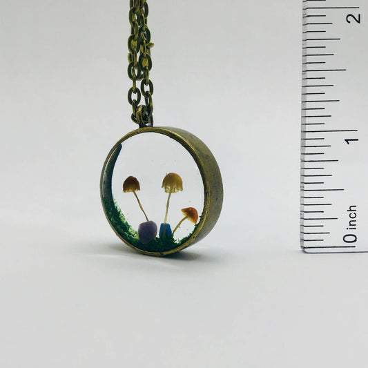 Curiosity Charm Necklace - Real Mushroom Bronze # 4181