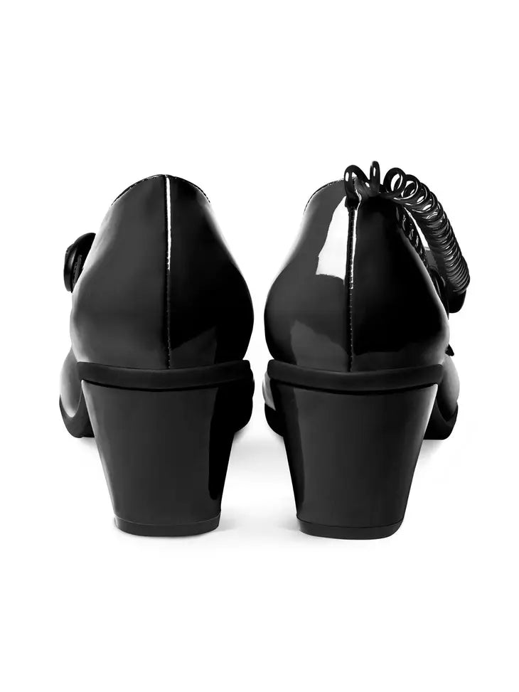 Women's Shoe - Chocolaticas® Mid Heels Call Me In Black Mary Jane Pump