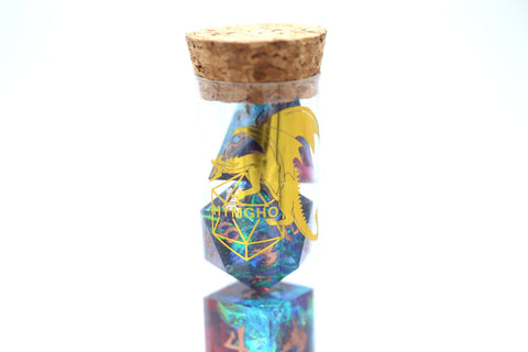 Captured Magic Hand Sanded Sharp Edge Resin Dice Set - Blue Red
