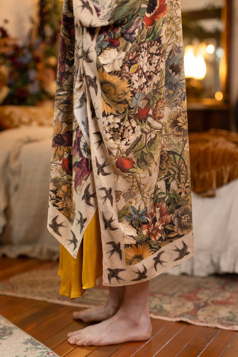 Duster Kimono - Golden Hour Goddess with Floral Print