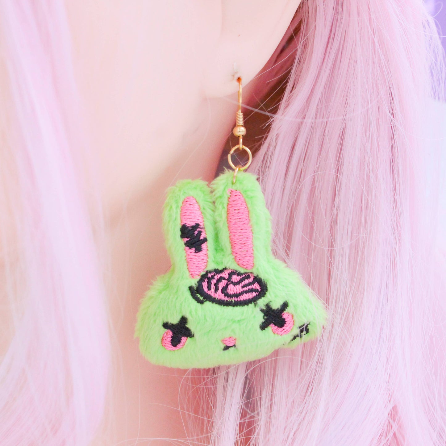 Earrings - Kawaii Zombie Bunny Plush