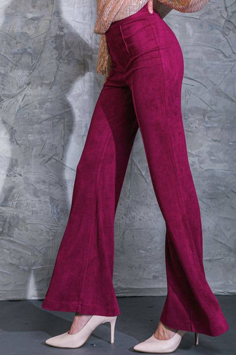 Women's Pants - Faux Suede Magenta