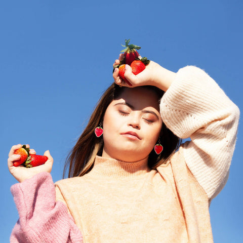 Earrings (Dangle ) - Strawberry