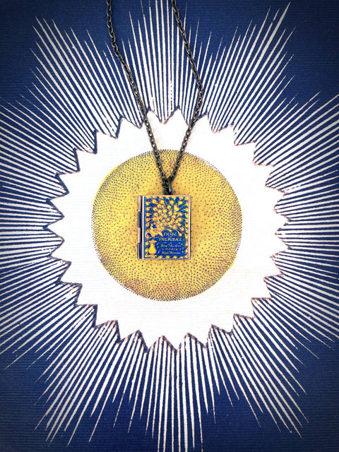 Necklace - Book Locket Pride and Prejudice Vintage Peacock: Bronze