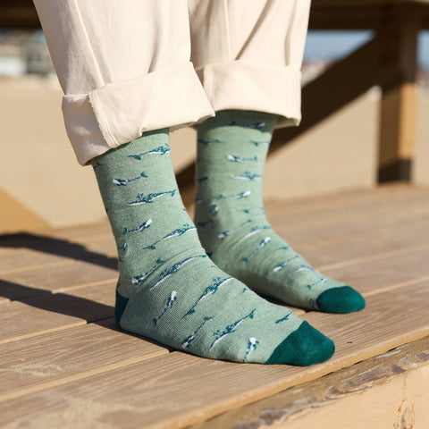 Socks that Protect Whales - Sea Green