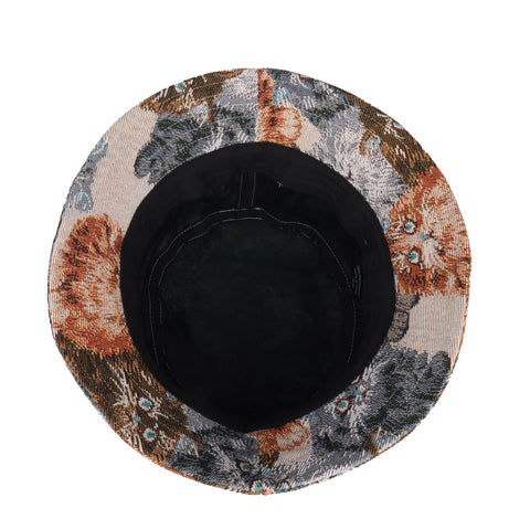 Bucket Hat - Vintage Tapestry Cat Jacquard