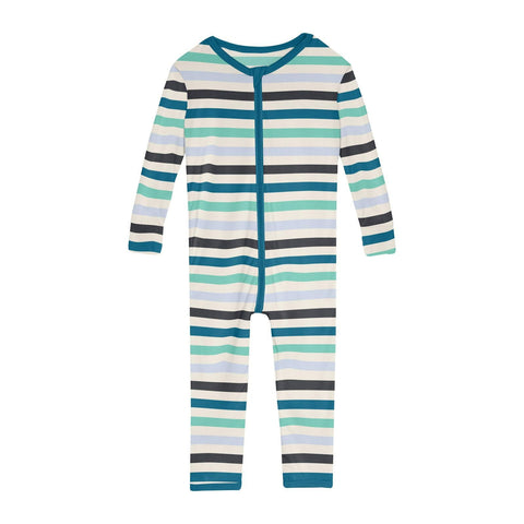 Coverall/Convertible Sleeper (Zipper) - Little Boy Blue Stripe