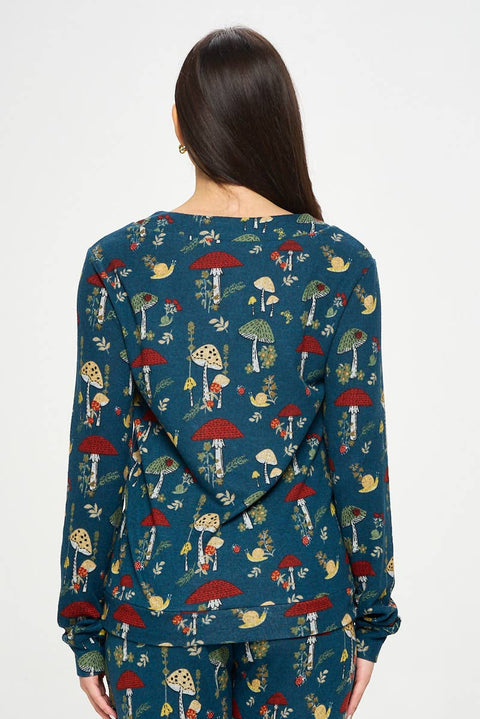 Cardigan - Mushrooms Floral + Bugs Navy