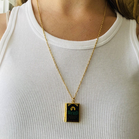 Necklace - Book Locket Wicked: Brass