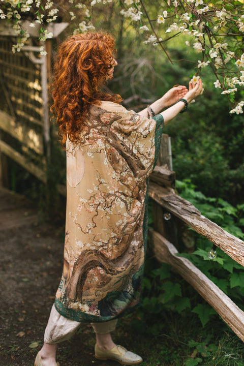 Starduster Kimono - Fable Bohemian Goddess with Deer and Moon