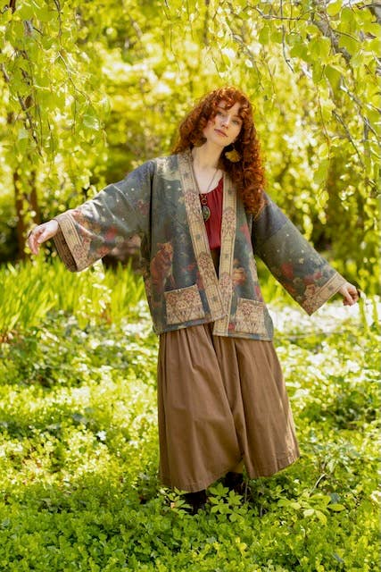 Fleece Cottage Cardigan Jacket - The Messenger with Joan of Arc