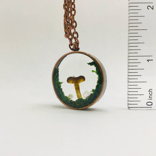 Curiosity Charm Necklace - Real Mushroom  Copper # 3966