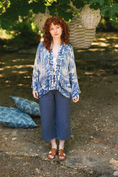 Pixie Duster Cropped Kimono - Let The Light In w/ Delft
