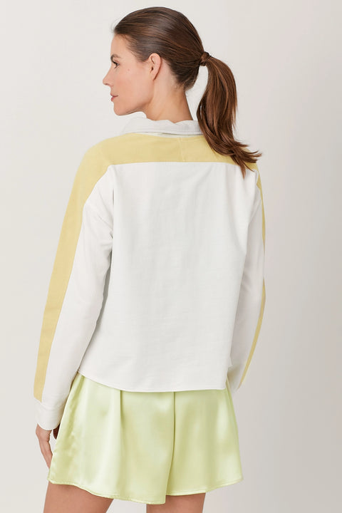 Pullover - Color Block Terry Off White Mix