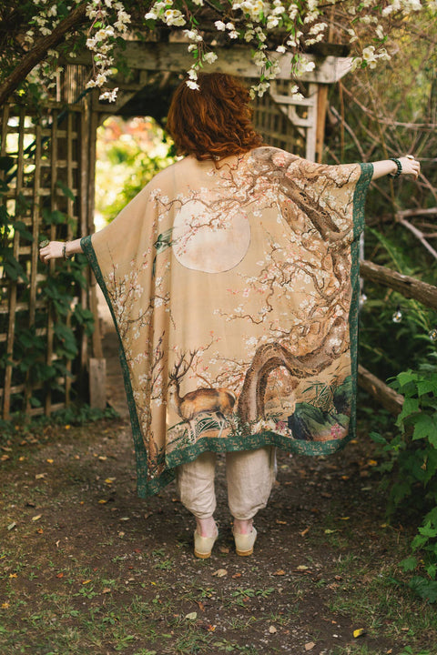 Starduster Kimono - Fable Bohemian Goddess with Deer and Moon