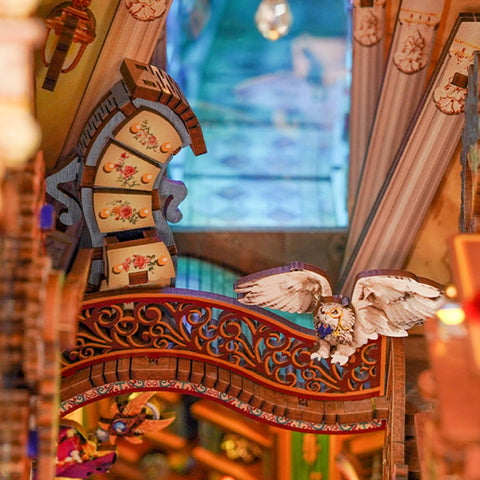 DIY Book Nook Kit - Magical Library with Dust Cover