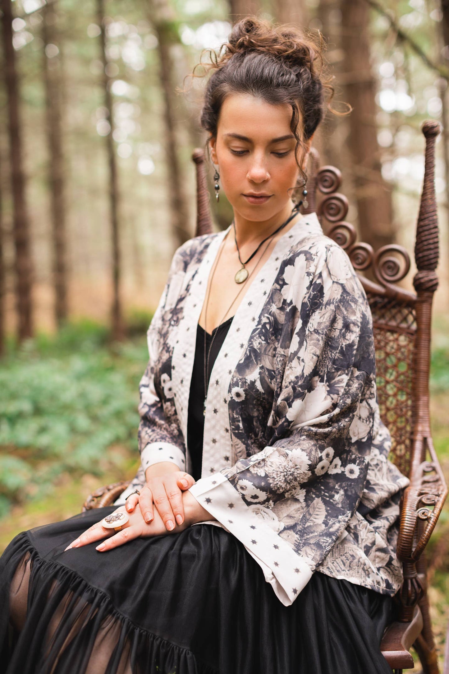 Cropped Bamboo Kimono Cardigan - The Looking Glass