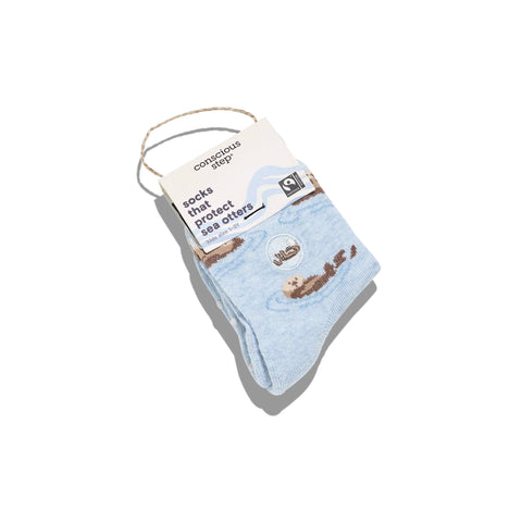 Kids Socks that Protect Sea Otters - Blue