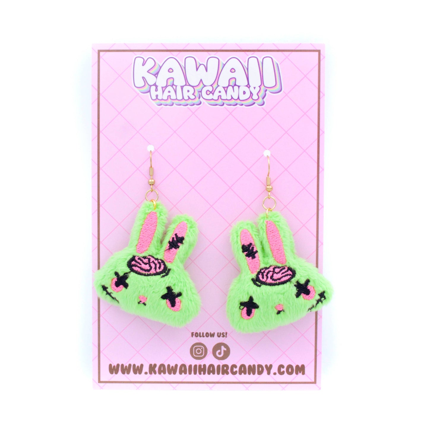 Earrings - Kawaii Zombie Bunny Plush