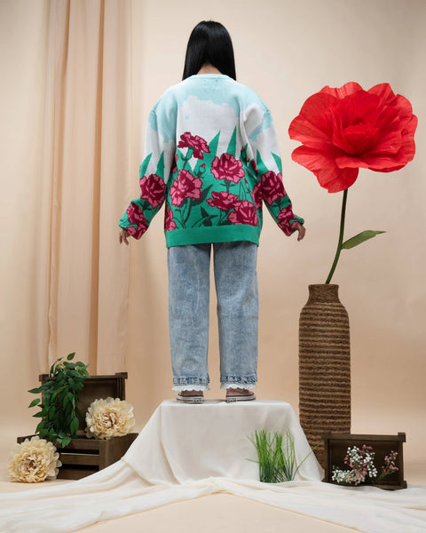Sweater - Carnation Flower