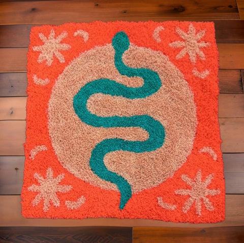 Denim Fringe Jacket - Embellished Embroidered Snake