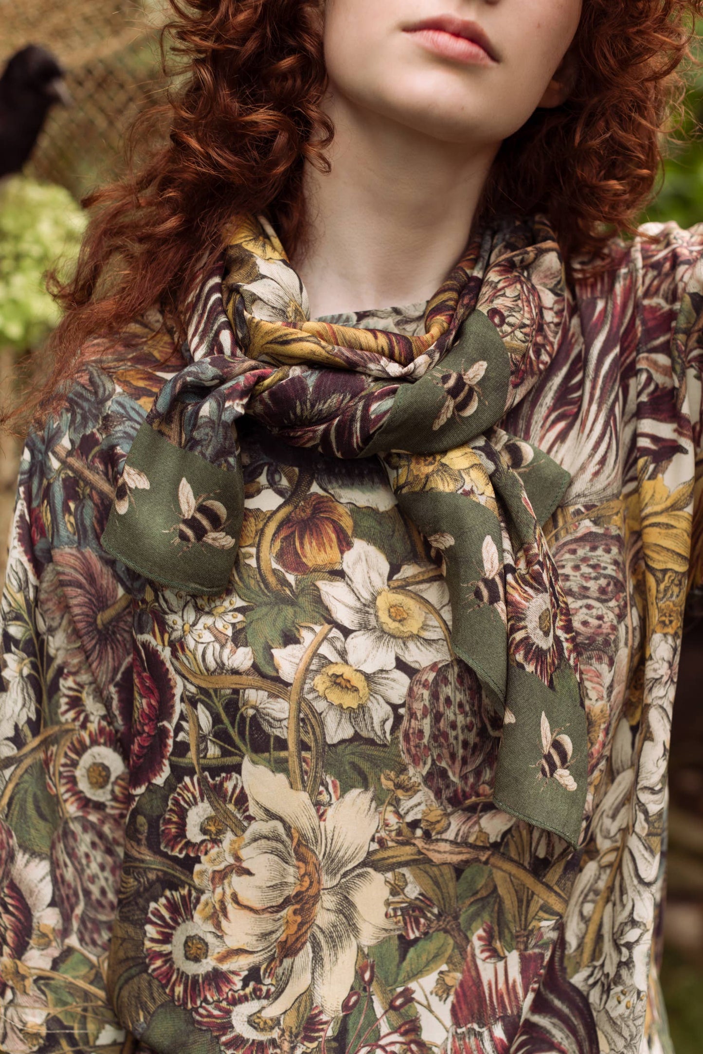 Scarf (Bamboo) - Love Grows Wild Floral With Bees