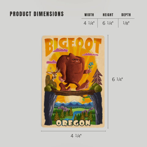 Wood Postcard - Bigfoot Mid-Century Inspired