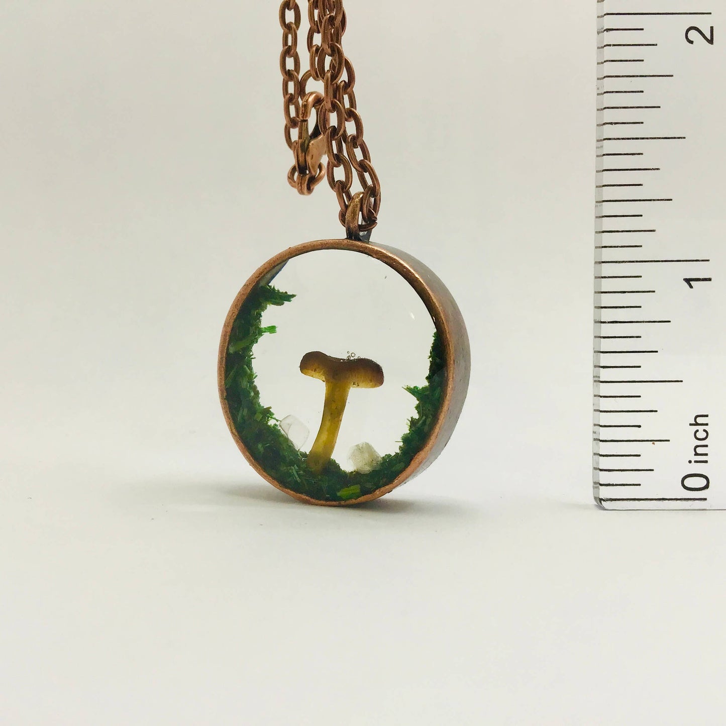 Curiosity Charm Necklace - Real Mushroom  Copper # 3966